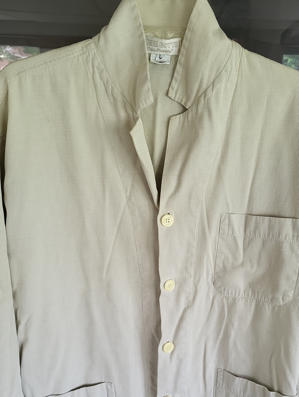 Lineanotte (Italo Piacolo) Lightweight Beige Shirt Jacket, SIZE LARGE